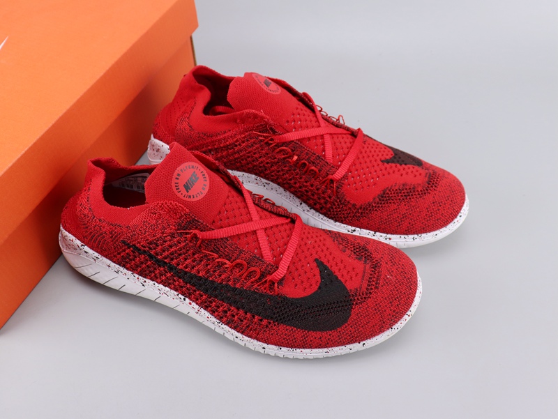 Nike Free Rn Flyknit 2018 Red Black White Shoes